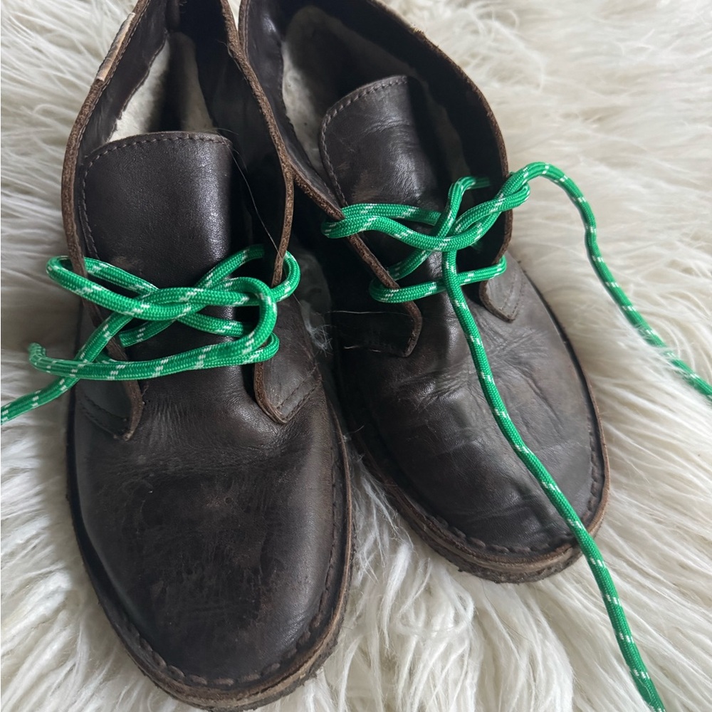 VINTAGE London Fog Leather Sherpa lined Chukka Boots ladies size 6